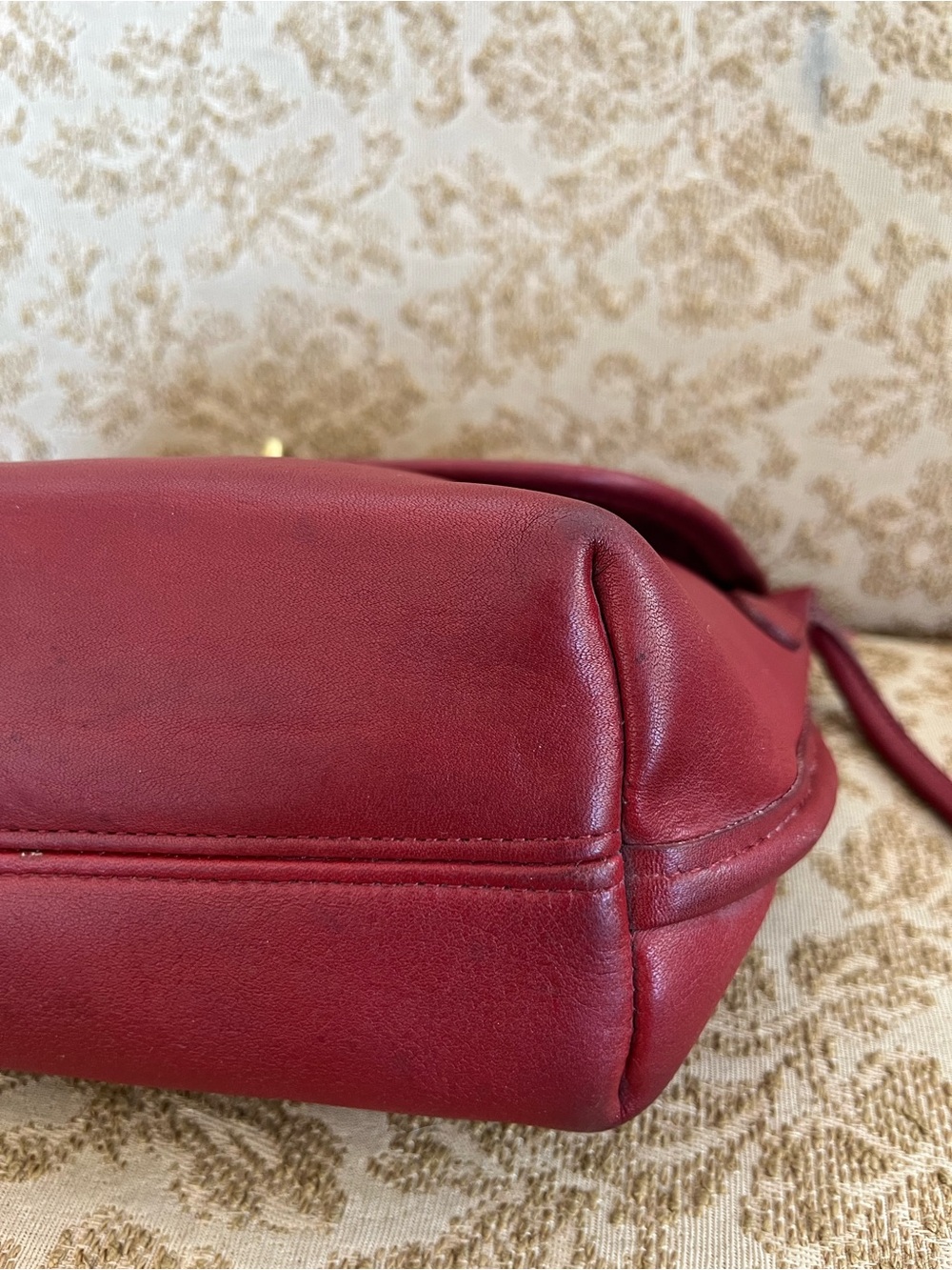 Vintage COACH red Quincey bag 9919 - Picture 8 of 10
